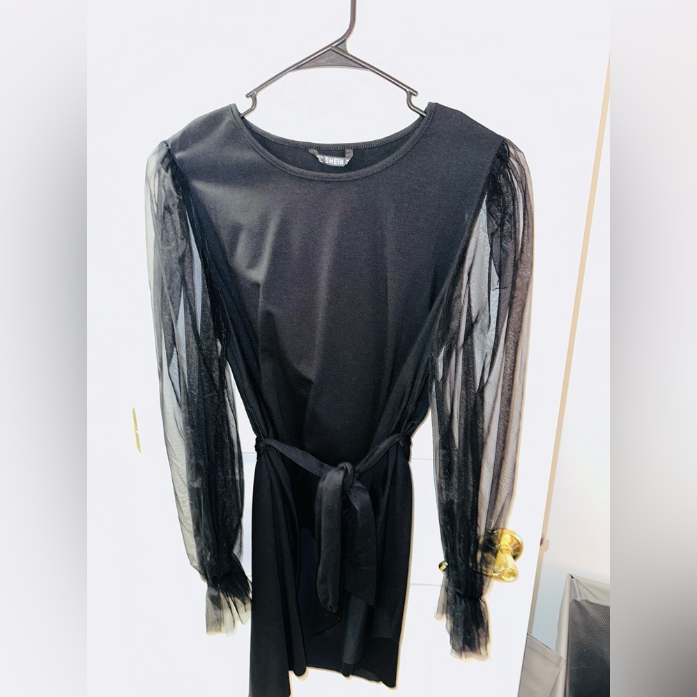 NWOT black mesh long sleeves
